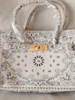 Hello 3am White paisley handbag